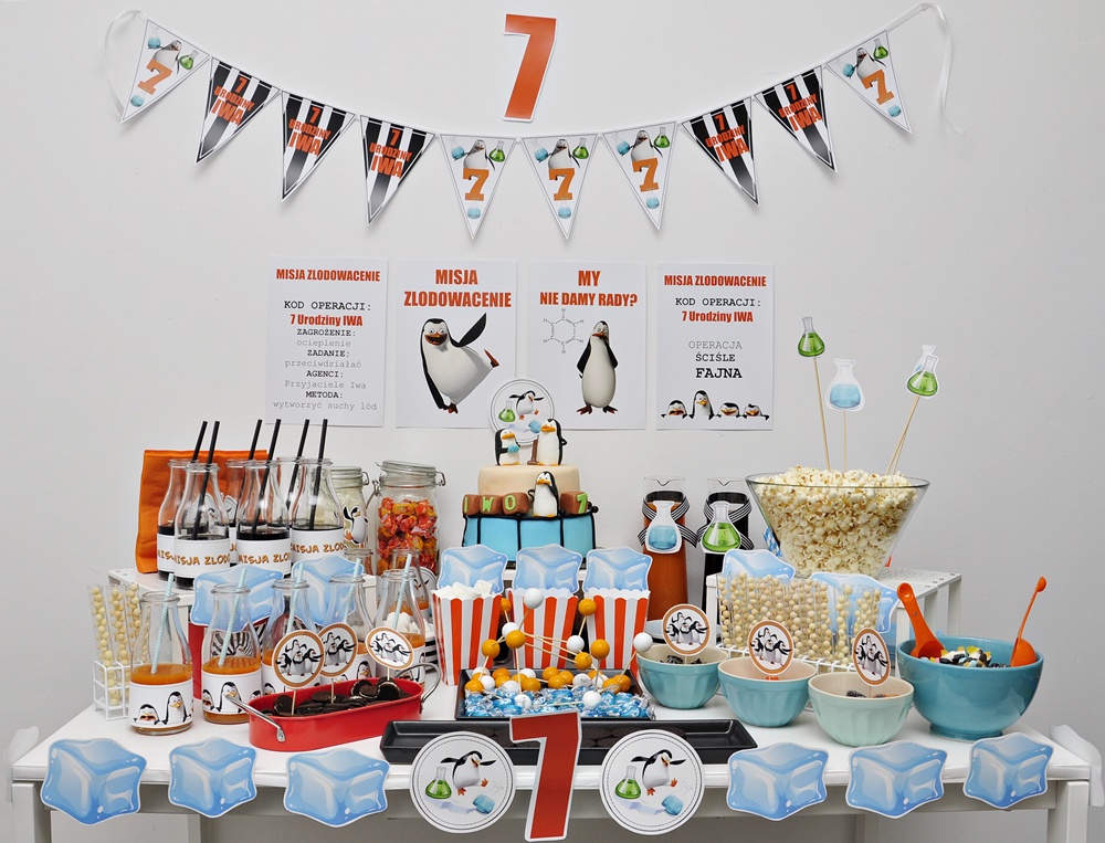 Słodki stół / Urodziny dla dziecka w stylu Pingwinów z Madagaskaru